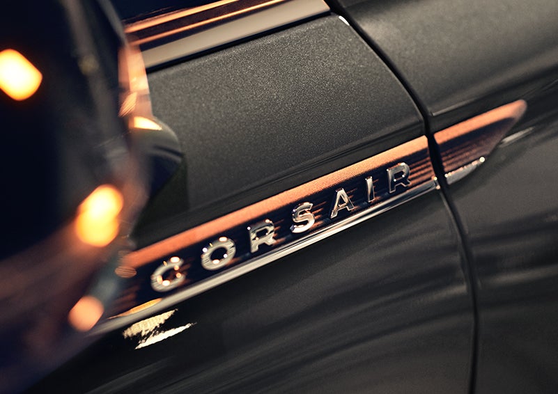 The stylish chrome badge reading “CORSAIR” is shown on the exterior of the vehicle. | McKie Lincoln, Inc. in Rapid City SD