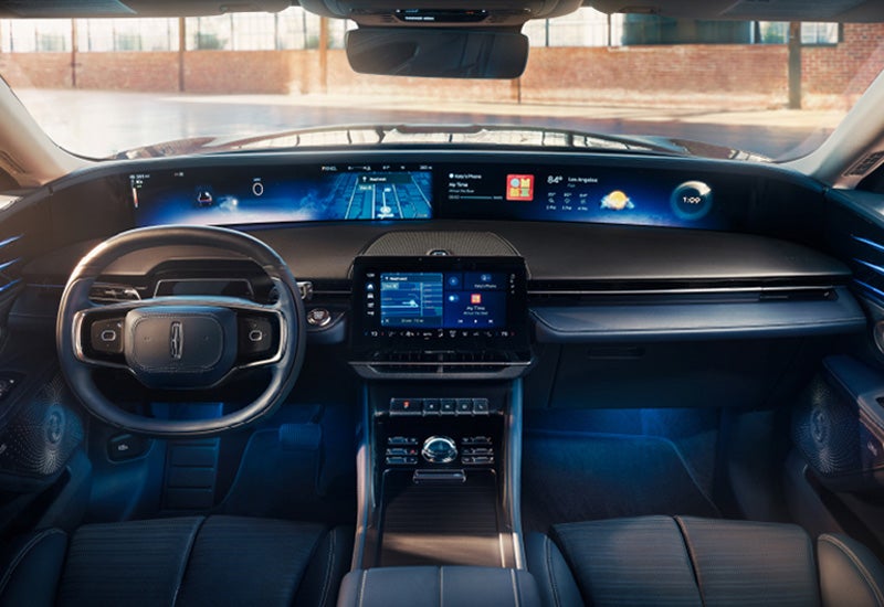A large panoramic display is shown on the dashboard of a 2024 Lincoln Nautilus® SUV | McKie Lincoln, Inc. in Rapid City SD